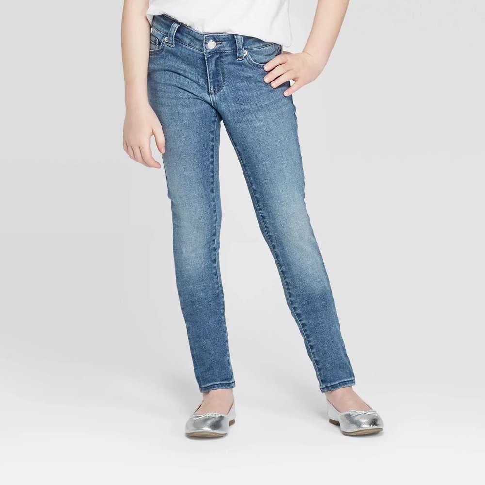 - Cat & Jack™ Girls' Stretch Skinny Low-Rise Jeans